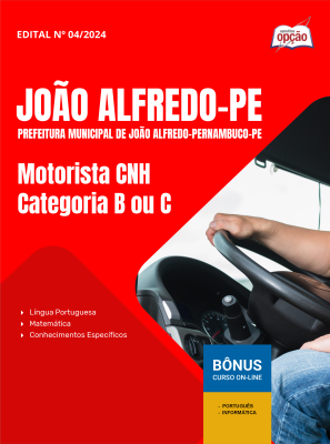 Apostila Prefeitura de João Alfredo - PE 2025 - Motorista CNH Categoria B ou C