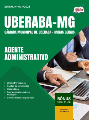 Apostila Câmara de Uberaba - MG em PDF - Agente Administrativo 2025