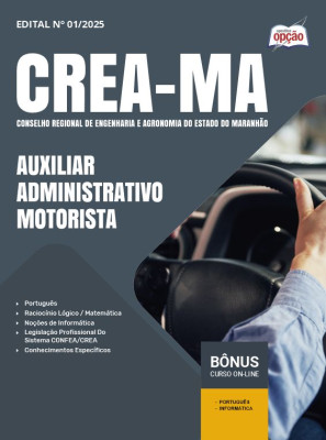 Apostila CREA-MA 2025 - Auxiliar Administrativo - Motorista