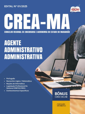 Apostila CREA-MA 2025 - Agente Administrativo - Administrativa