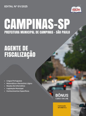 Apostila Prefeitura de Campinas - SP 2025 - Agente de Fiscalização