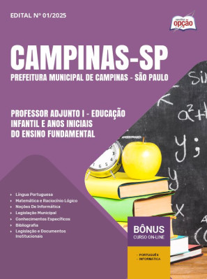 Apostila Prefeitura de Campinas - SP 2025 - Professor Adjunto I - Educação Infantil e Anos Iniciais do Ensino Fundamental