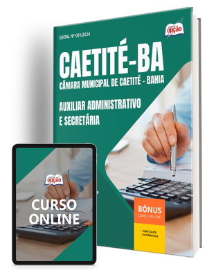 Apostila Câmara de Caetité - BA 2025 - Auxiliar Administrativo e Secretária