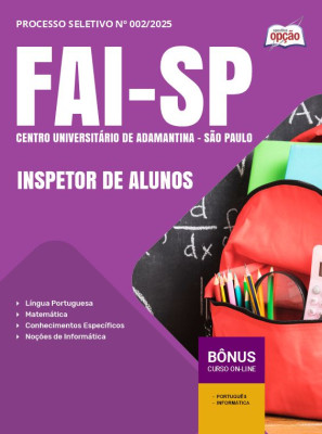 Apostila FAI-SP em PDF - Inspetor de Alunos 2025