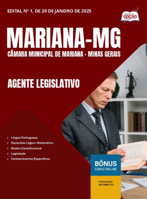 Apostila Câmara de Mariana - MG em PDF - Agente Legislativo 2025