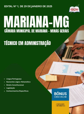 Apostila Câmara de Mariana - MG 2025 - Técnico em Administração