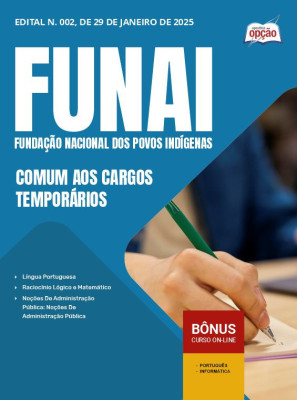 Apostila FUNAI em PDF - Comum aos Cargos - Temporários 2025