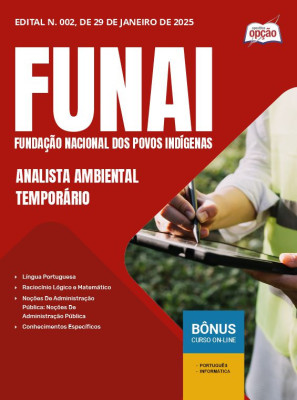 Apostila FUNAI em PDF - Analista Ambiental - Temporário 2025