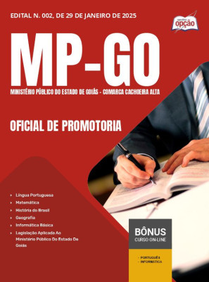 Apostila MP-GO (Comarca Cachoeira Alta) em PDF - Oficial de Promotoria 2025