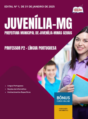 Apostila Prefeitura de Juvenília - MG 2025 - Professor P2 - Língua Portuguesa