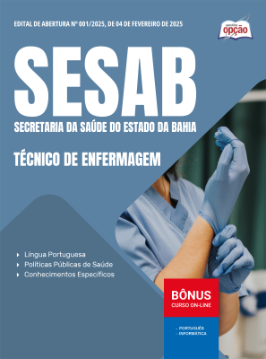 Apostila SESAB Temporários em PDF - Técnico de Enfermagem 2025