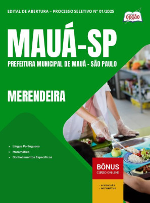 Apostila Prefeitura de Mauá - SP em PDF - Merendeira 2025