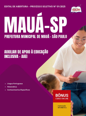 Apostila Prefeitura de Mauá - SP 2025 - Auxiliar de Apoio à Educação Inclusiva - AAEI