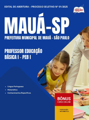 Apostila Prefeitura de Mauá - SP 2025 - Professor Educação Básica I - PEB I