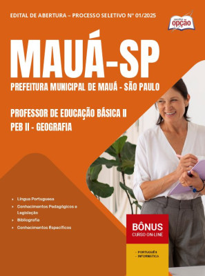 Apostila Prefeitura de Mauá - SP 2025 - Professor de Educação Básica II - PEB II - Geografia