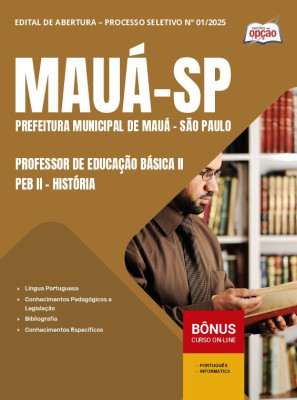 Apostila Prefeitura de Mauá - SP 2025 - Professor de Educação Básica II - PEB II - História