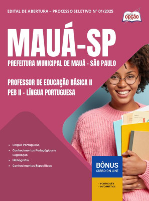 Apostila Prefeitura de Mauá - SP 2025 - Professor de Educação Básica II - PEB II - Língua Portuguesa