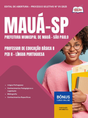 Apostila Prefeitura de Mauá - SP em PDF - Professor de Educação Básica II - PEB II - Língua Portuguesa 2025