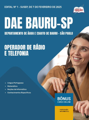 Apostila DAE BAURU em PDF - Operador de Rádio e Telefonia 2025