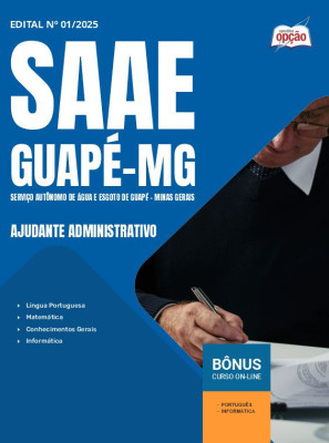 Apostila SAAE Guapé MG em PDF - Ajudante Administrativo 2025