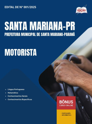 Apostila Prefeitura de Santa Mariana - PR em PDF - Motorista 2025