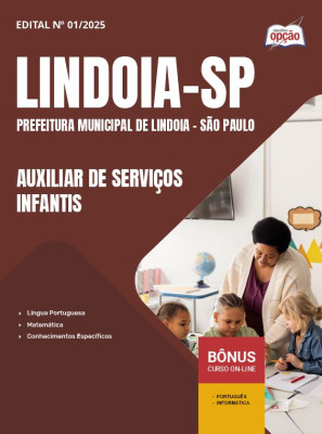 Apostila Prefeitura de Lindoia - SP 2025 - Auxiliar de Serviços Infantis