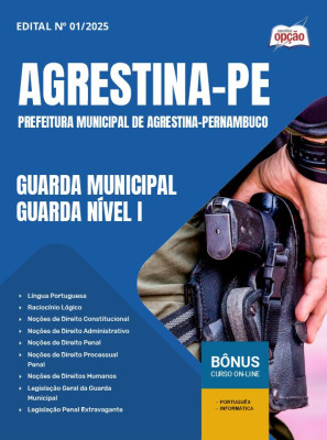 Apostila Prefeitura de Agrestina - PE 2025 - Guarda Municipal - Guarda Nível I