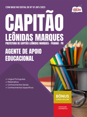 Apostila Prefeitura de Capitão Leônidas Marques - PR 2025 - Agente de Apoio Educacional