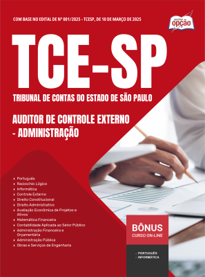 Apostila TCE-SP em PDF - Auditor de Controle Externo - Administração 2025