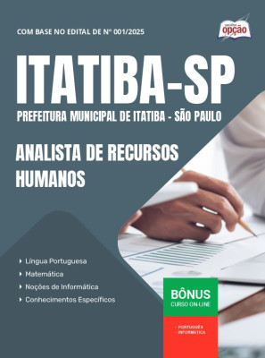 Apostila Prefeitura de Itatiba - SP em PDF - Analista de Recursos Humanos 2025