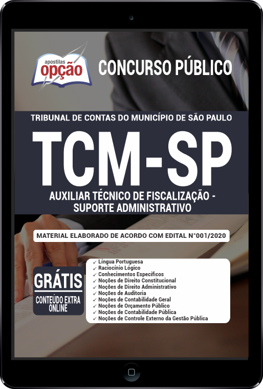 Apostila TCM-SP PDF - Aux Téc de Fiscalização - Suporte Adm