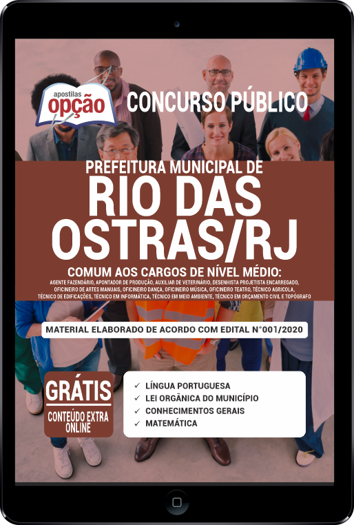 Apostila Prefeitura  de Rio das Ostras-RJ PDF-Cargos de Nível Medio