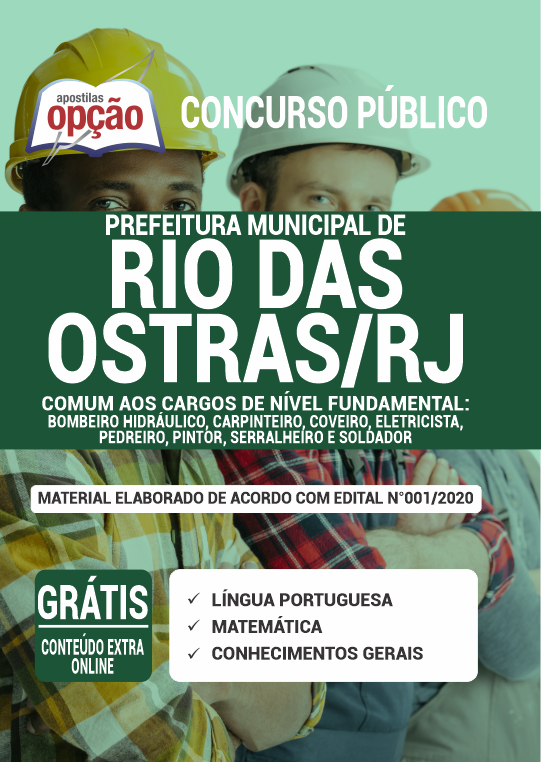 Apostila Prefeitura  de Rio das Ostras-RJ - Cargos de Nível Fundamental