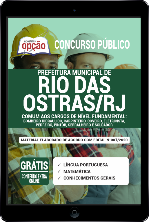 Apostila Prefeitura  de Rio das Ostras-RJ PDF-Cargos de Nív Fundamental