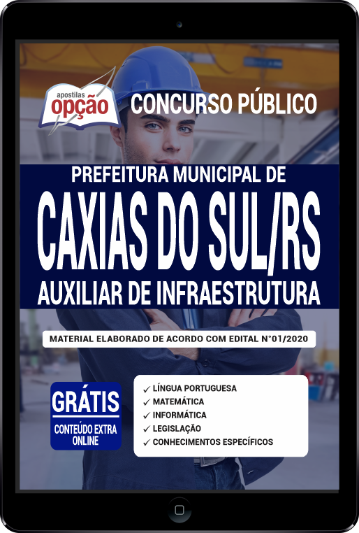 Apostila Prefeitura  de Caxias do Sul-RS PDF-Auxiliar de Infraestrutura