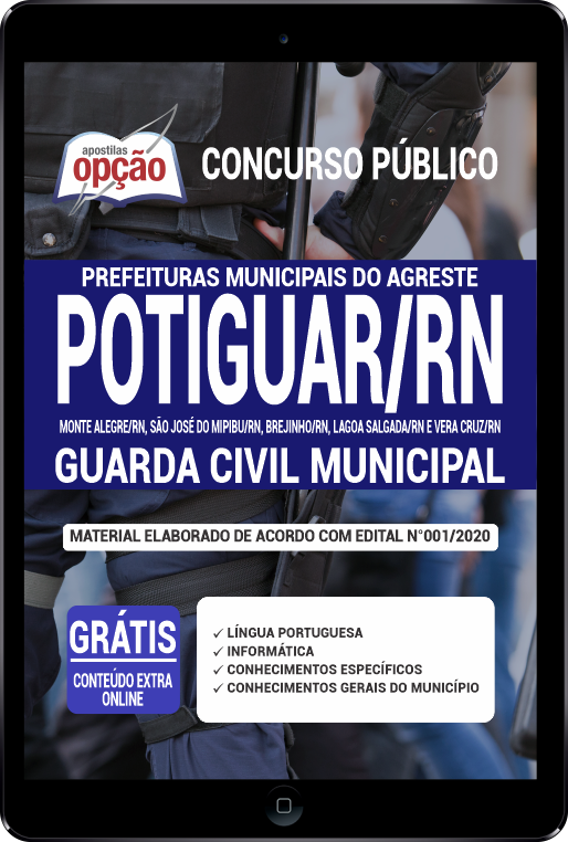 Apostila Prefeitura  do Agreste Potiguar - RN em PDF - Guarda Civil M