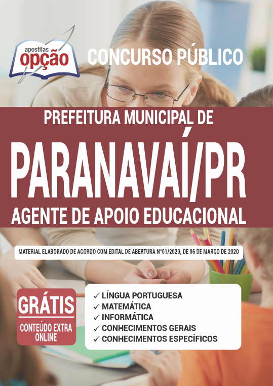 Apostila Prefeitura de Paranavaí - PR - Agt de Apoio Educacional