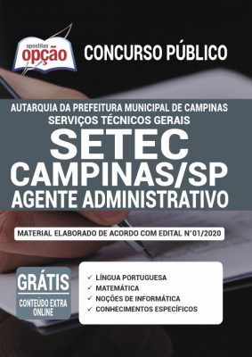 Apostila SETEC-SP - Agente Administrativo