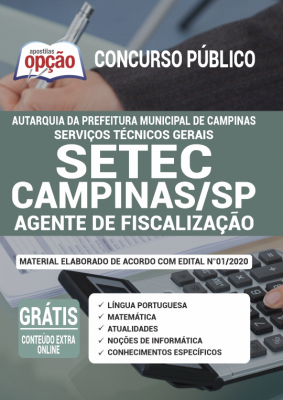 Apostila SETEC-SP - Agente de Fiscalização