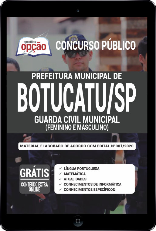 Apostila Prefeitura  de Botucatu - SP PDF - Guarda Civil Municipal - F/M