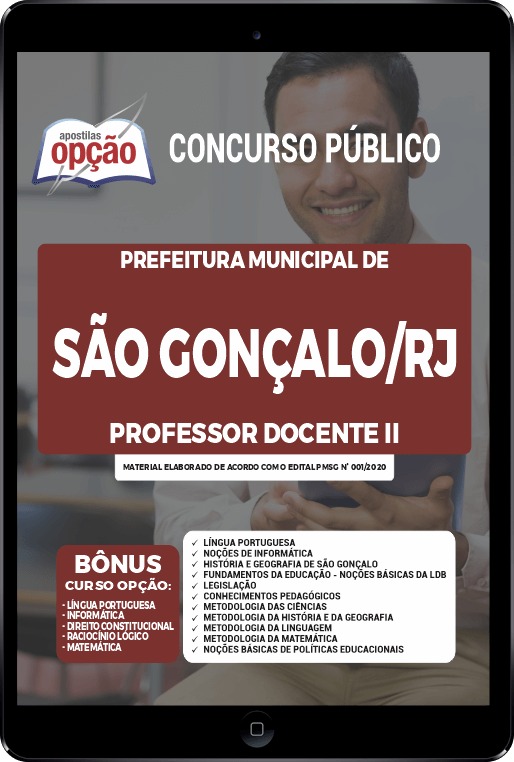 Apostila Prefeitura  de São Gonçalo - RJ em PDF - Professor Docente II 2021