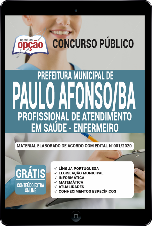 Apostila Prefeitura  de Paulo Afonso - BA em PDF - Enfermeiro