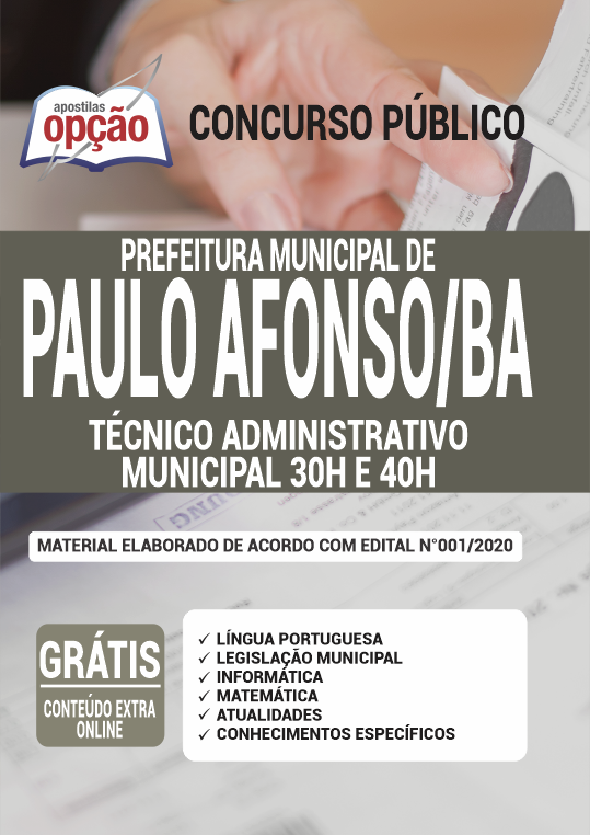 Apostila Prefeitura  de Paulo Afonso - BA - Técnico Administrativo Mun