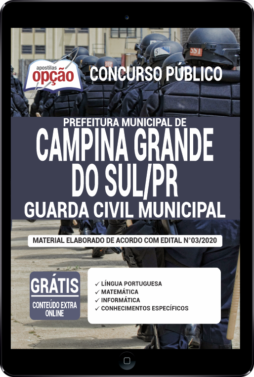 Apostila Prefeitura  de Campina Grande do Sul - PR em PDF - Guarda Civil