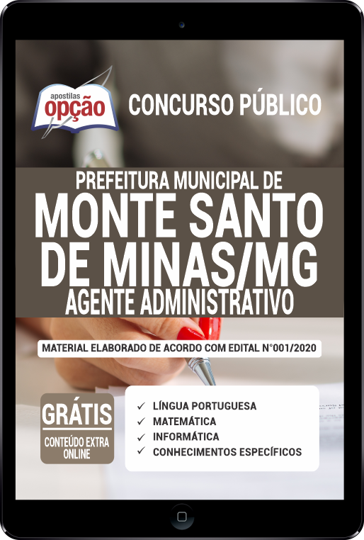 Apostila Prefeitura  de Monte Santo de Minas - MG PDF - Agente Adm