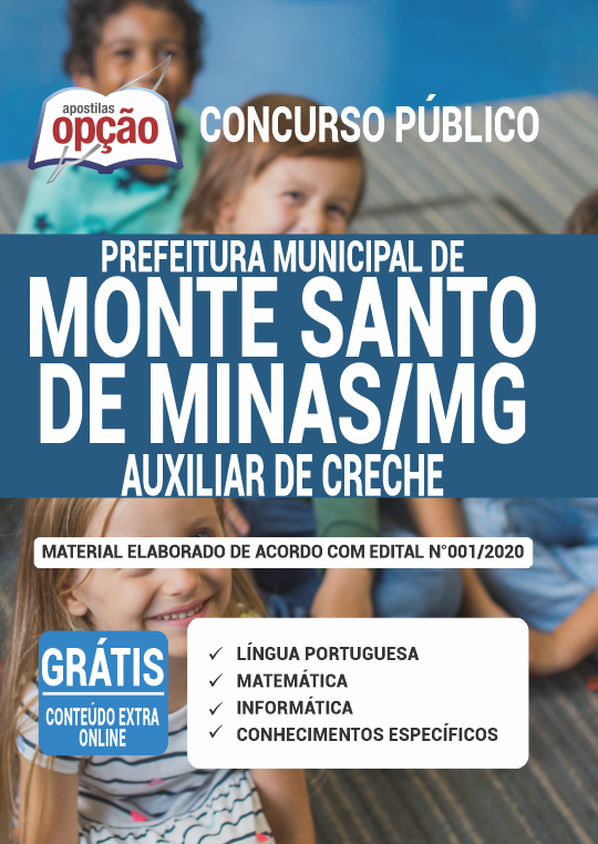 Apostila Prefeitura  de Monte Santo de Minas- MG - - de Aux de Creche