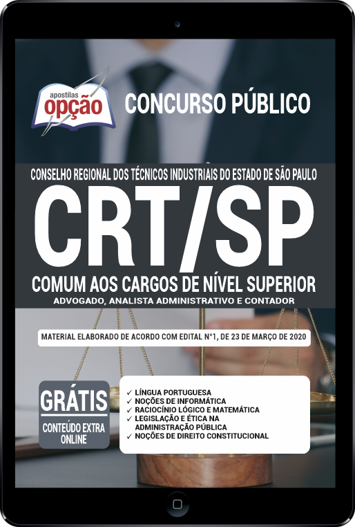 Apostila CRT-SP em PDF - Comum aos Cargos de Nível Superior