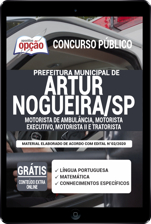 Apostila Prefeitura  de Ouroeste - SP em PDF - Motorista e Tratorista