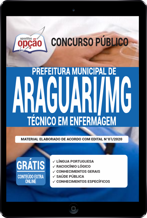 Apostila Prefeitura  de Araguari - MG em PDF - Técnico em Enfermagem