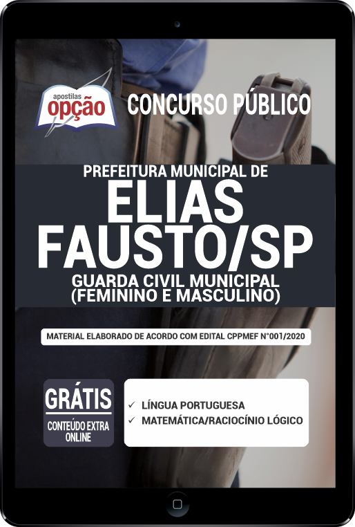 Apostila Prefeitura  de Elias Fausto - SP em PDF- Guarda Civil Municipal